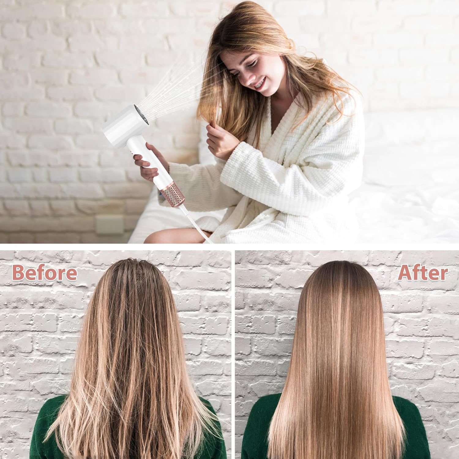 Fentgo Anion High Speed Hair Dryer 1500W Power 110000 Rpm Fast Drying 200 Milion Negative Ions Hair Care Quick Drye Hair Dryer