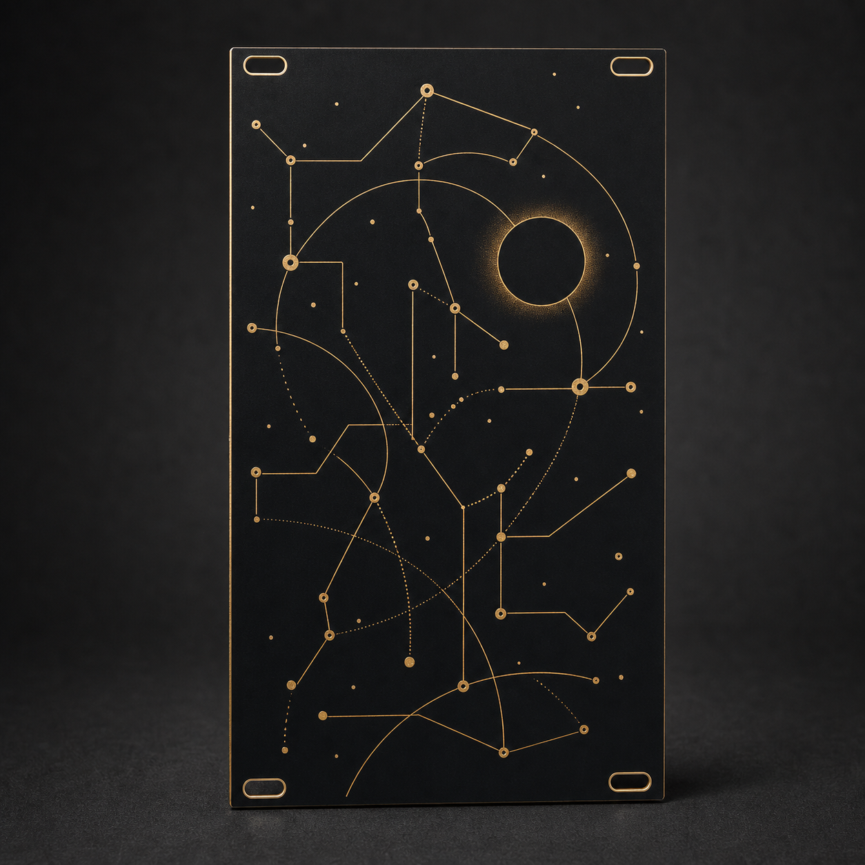 Astral Relay — 16HP Black & Gold Eurorack Blank Panel