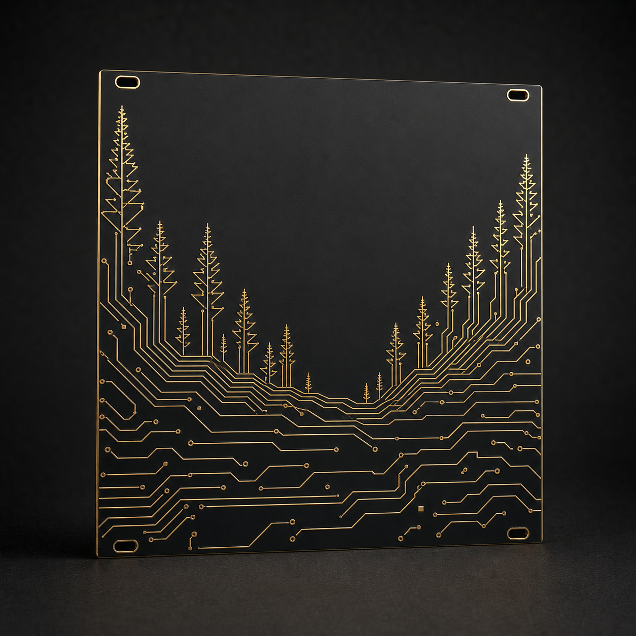 Black Forest — 14HP Black & Gold Eurorack Blank Panel