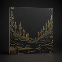 Black Forest 14HP matte black and gold Eurorack blank panel concept