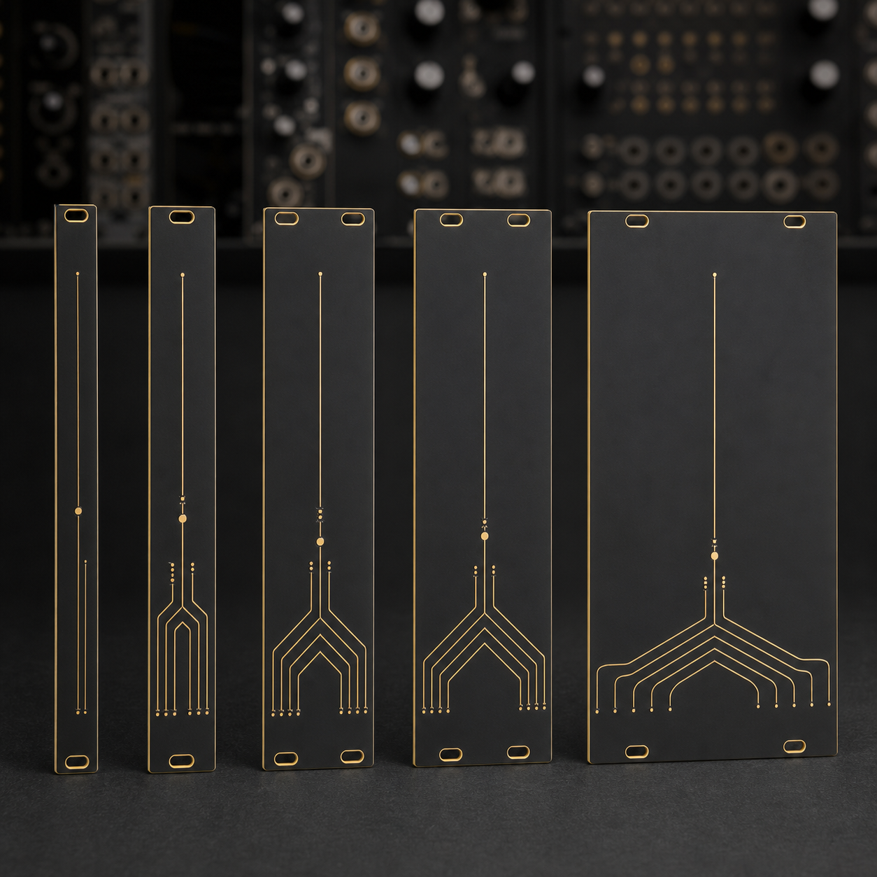 Custom Eurorack Front Panels — Black FR4 + ENIG