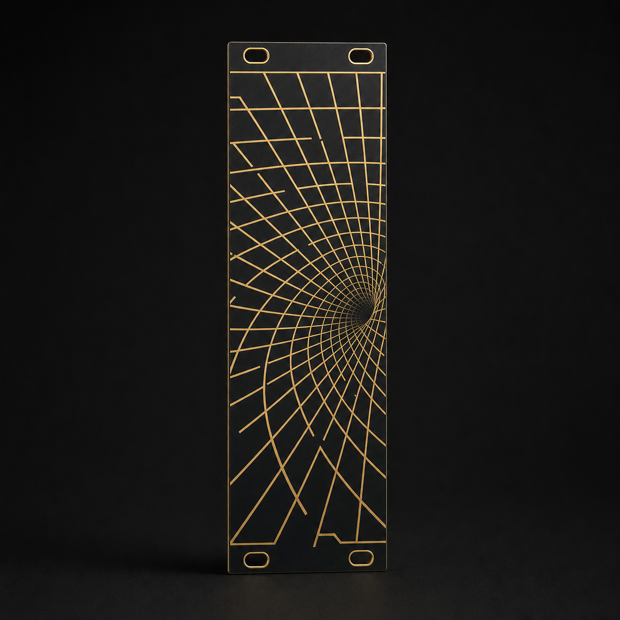 Grid Collapse — 8HP Black & Gold Eurorack Blank Panel