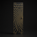 Grid Collapse 8HP matte black and gold Eurorack blank panel concept