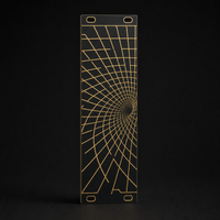 Grid Collapse 8HP matte black and gold Eurorack blank panel concept