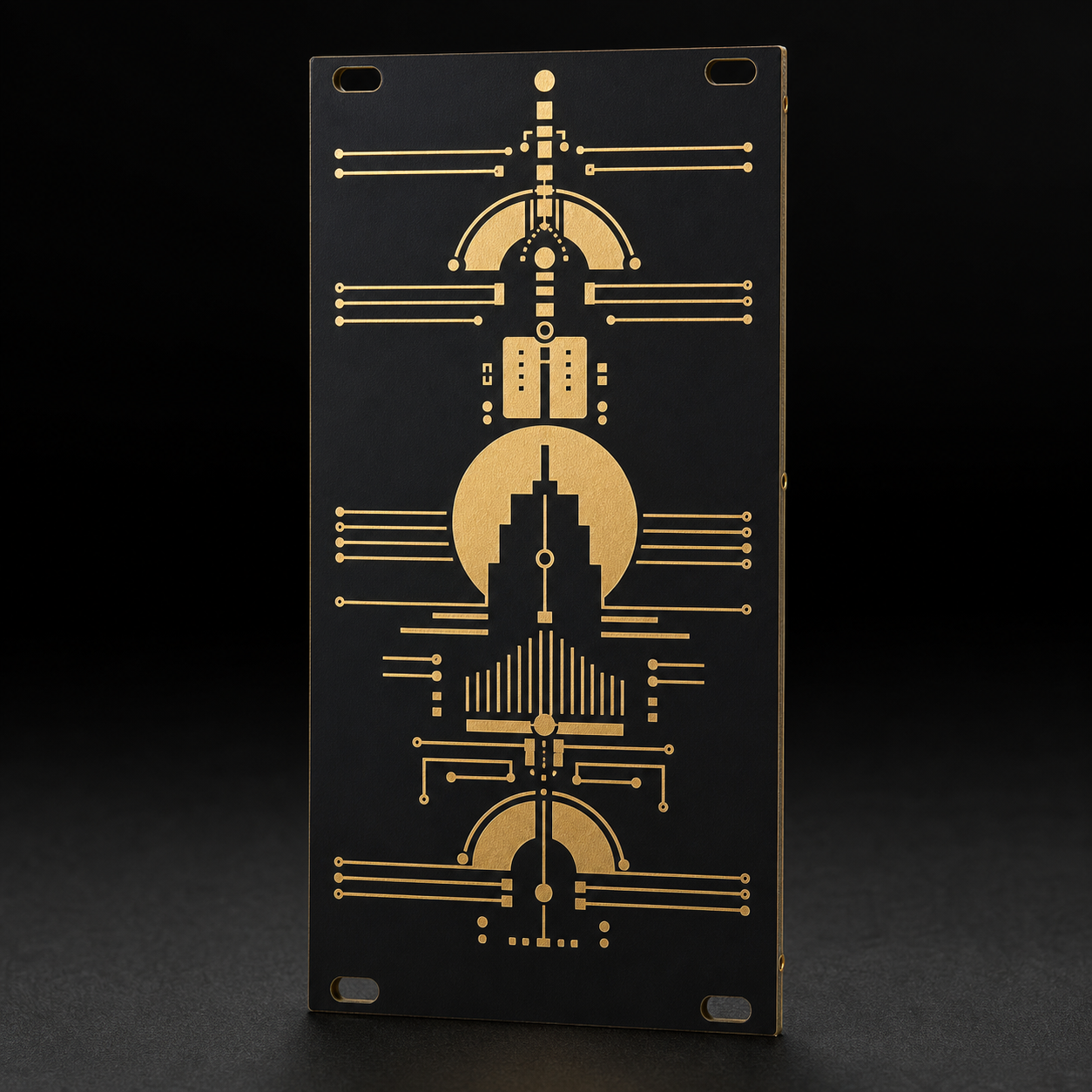 Machine Totem — 10HP Black & Gold Eurorack Blank Panel