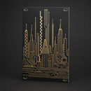 Oscillator City 20HP matte black and gold Eurorack blank panel concept