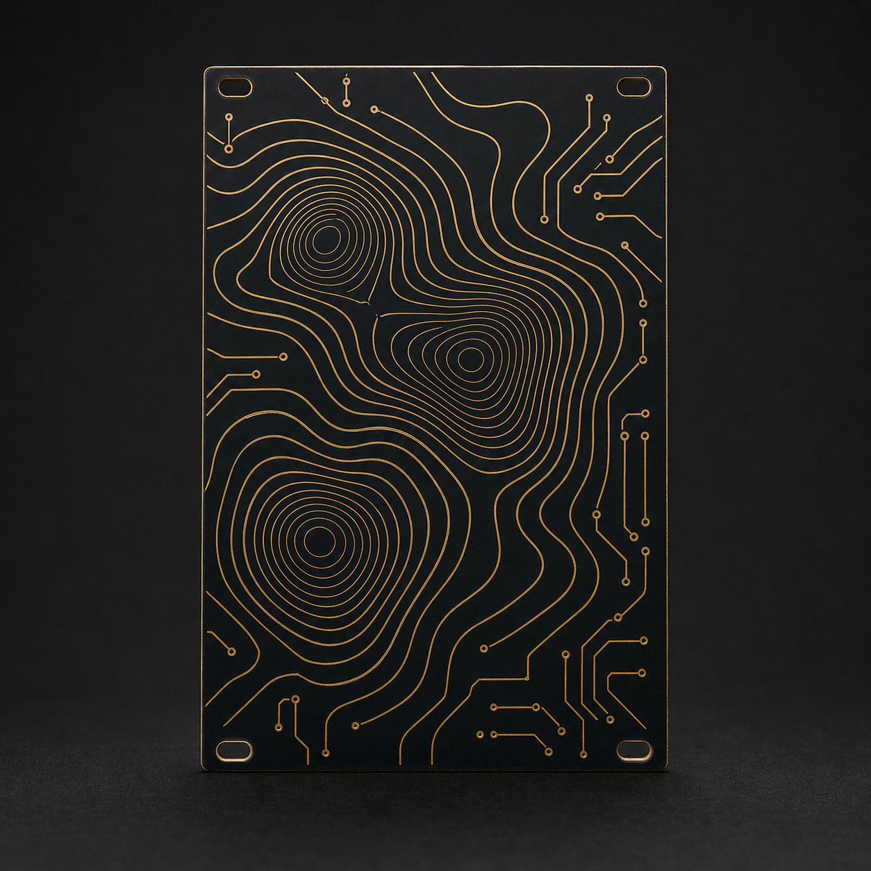 Resonance Map — 14HP Black & Gold Eurorack Blank Panel