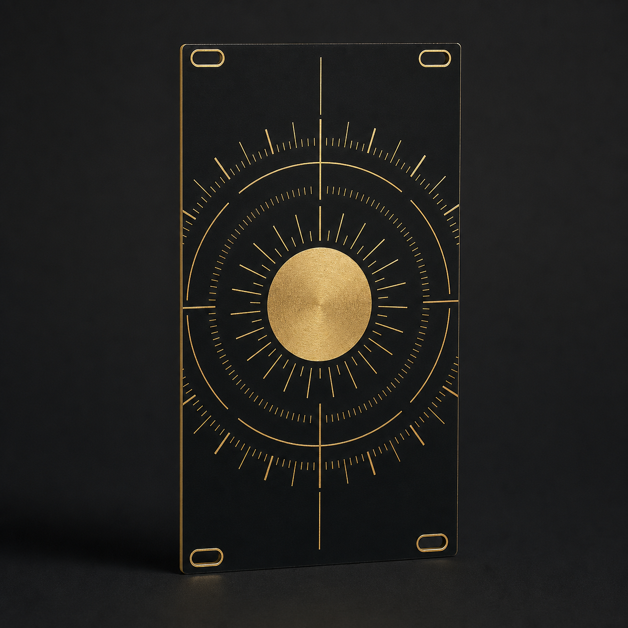 Solar Dial — 10HP Black & Gold Eurorack Blank Panel