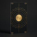 Solar Dial 10HP matte black and gold Eurorack blank panel concept