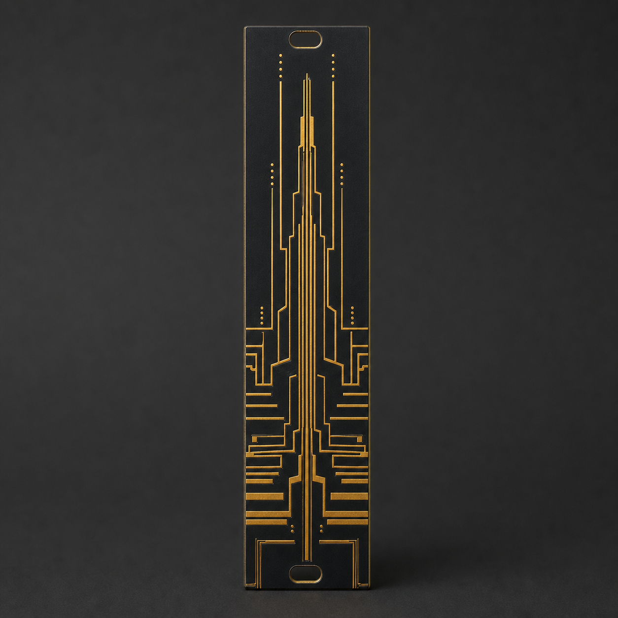 Vector Shrine — 4HP Black & Gold Eurorack Blank Panel
